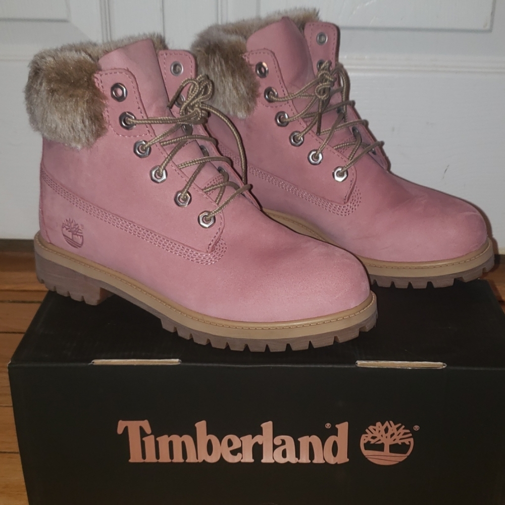 Pink Tim's with fur